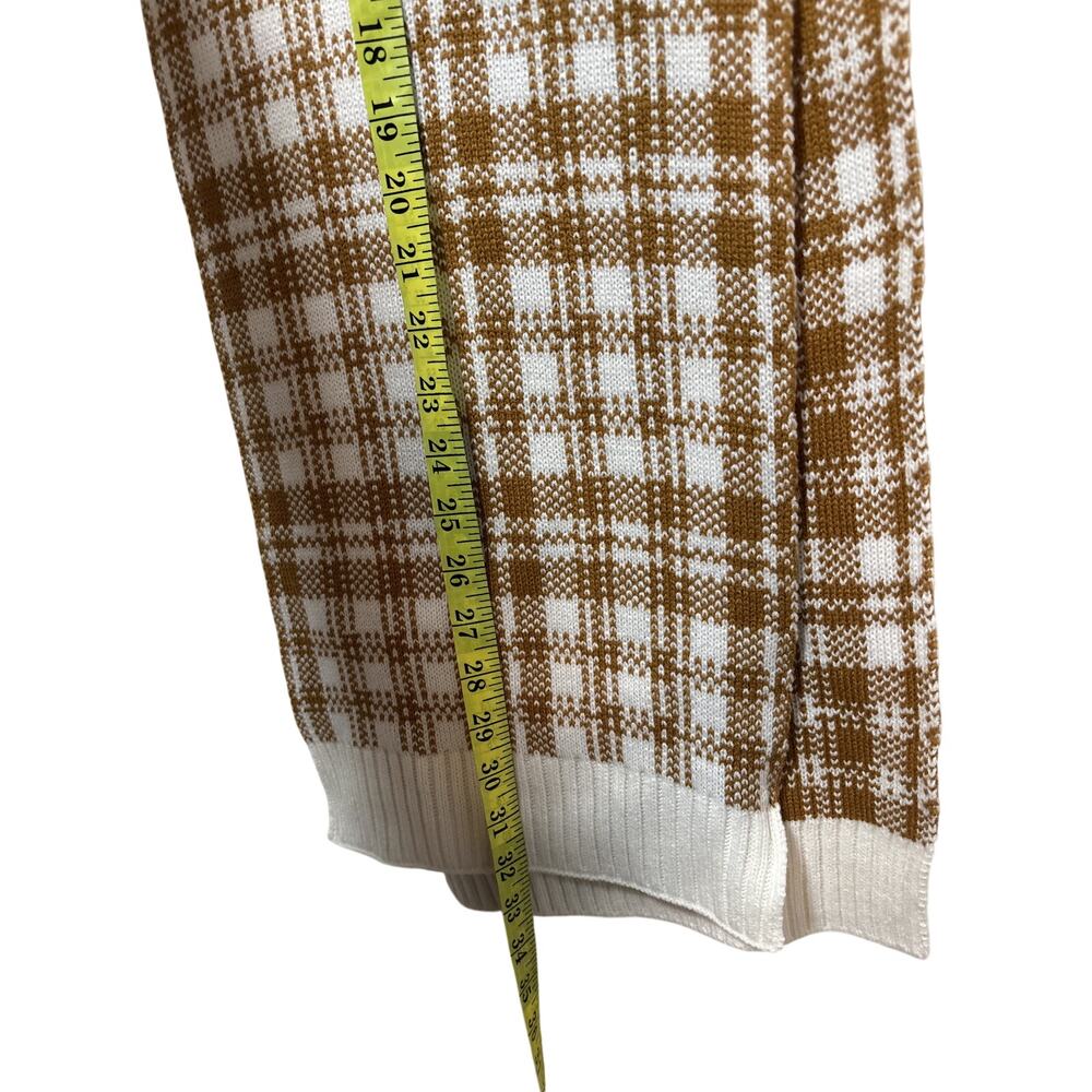 Timberland Brown White Plaid Knit Scarf OS - Picture 4 of 6